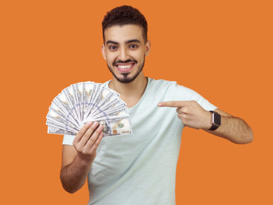 man holding money