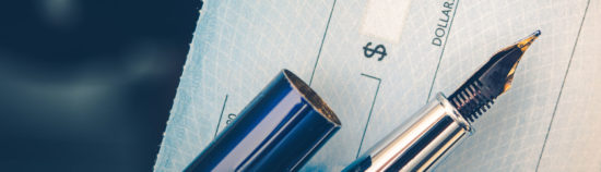 pen and blank check