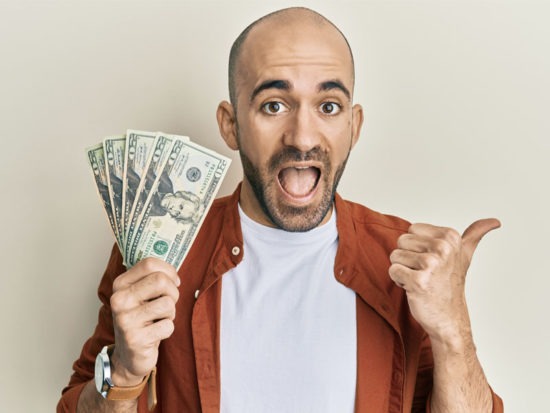 man holding money